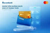 Chủ thẻ thanh toán Sacombank Mastercard nhận hoàn tiền khi chi tiêu trực tuyến 