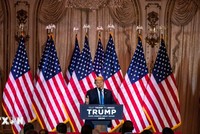 Cựu Tổng thống Mỹ Donald Trump tại sự kiện bầu cử "Siêu thứ Ba" ở bang Florida ngày 5/3. (Ảnh: AFP/TTXVN)