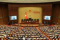 Quốc hội nghe phát biểu nhậm chức của tân Chủ tịch Quốc hội. Ảnh Duy Linh. 