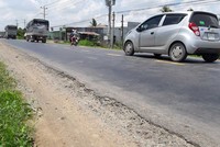 Một đoạn Quốc lộ 62 qua Long An.