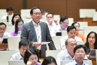 Đại biểu Vũ Trọng Kim tranh luận trên Hội trường Quốc hội trong phiên làm việc sáng 29/5.