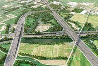 Phối cảnh một nút giao trên cao tốc TP.HCM - Mộc Bài.