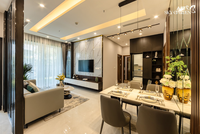 Căn hộ thiết kế theo chiều ngang đảm bảo 100% phòng khách, phòng ngủ, logia giặt phơi có ánh sáng tự nhiên và gắn kết với thiên nhiên bên ngoài giúp không khí trong nhà luôn trong lành, thông thoáng. Ảnh chụp căn hộ mẫu 2 phòng ngủ dự án A&T Sky Garden do chủ đầu tư cung cấp. 