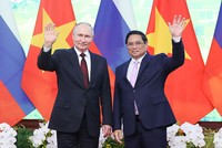 Thủ tướng Phạm Minh Chính hội kiến Tổng thống Liên bang Nga Vladimir Putin. (Ảnh: VGP/Nhật Bắc)