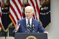 Tổng thống Mỹ Joe Biden phát biểu tại Nhà Trắng ngày 14/5/2024. Ảnh: Kyodo/TTXVN
