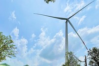 Một trụ điện gió của Dự án điện gió Ia Le 1(Ảnh: baogialai)