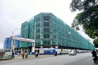 Dự án Khu nhà ở xã hội tại tổng kho 3 Lạc Viên đang được tích cực thi công, dự kiến hoàn thành trong quý IV.2025. Ảnh: Thanh Sơn