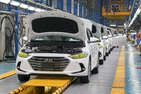 Dây chuyền lắp ráp ô tô tại Công ty Hyundai Thành Công 