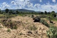 Mỏ cát bị đề nghị thu hồi đấu giá ở xã Ayun (huyện Chư Sê, tỉnh Gia Lai).