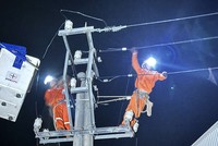 Thi công từ mờ sáng tới nửa đêm để sớm cấp điện trở lại tại Quảng Ninh