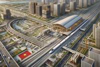 Phối cảnh một nhà ga trên tuyến đường sắt tốc độ cao Bắc - Nam.