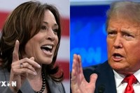 Phó Tổng thống Mỹ Kamala Harris (trái) và cựu Tổng thống Donald Trump. (Ảnh: AP/TTXVN)