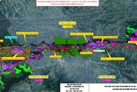 Bản đồ hướng tuyến đường sắt Lào Cai - Hà Nội - Hải Phòng đoạn qua tỉnh Lào Cai. 