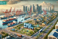 Thành phố cảng quốc tế Phú Mỹ trong tương lai (Ảnh minh hoạ có sự hỗ trợ của AI)