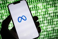 Biểu tượng của Tập đoàn Meta. Ảnh: AFP/TTXVN
