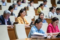 Một phiên họp toàn thể tại Kỳ họp thứ tám của Quốc hội Khóa XV.