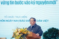 Thủ tướng Phạm Minh Chính phát biểu kết luận tại buổi Đối thoại với nông dân Việt Nam năm 2024. Ảnh: VGP