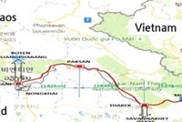 Sơ đồ tuyến đường sắt Vientiane - Vũng Áng. 