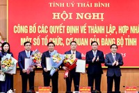 Thái Bình thành lập hai Đảng bộ mới, hợp nhất Ban Tuyên giáo và Ban Dân vận 