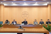 Tập thể lãnh đạo UBND TP. Hà Nội tại phiên họp trực tuyến thường kỳ tháng 2/2025.