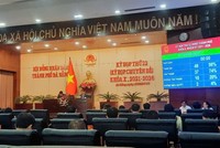 Với 37/49 đại biểu có mặt tại kỳ họp tán thành (chiếm tỷ lệ 74%), HĐND thành phố Đà Nẵng đã thông qua Nghị quyết bãi bỏ chủ trương đầu tư Dự án Nhà máy xử lý chất thải rắn 1.000 tấn đêm/ngày. Ảnh: Linh Đan 