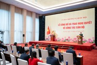 Phó chủ tịch Quốc hội Nguyễn Khắc Định phát biểu tại buổi lễ. 