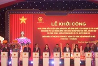 Lãnh đạo Trung ương và TP. Hà Nội ấn nút khởi công dự án.