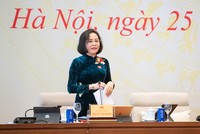 Phó chủ tịch Quốc hội Nguyễn Thị Thanh gợi ý thảo luận. 