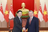 Tổng Bí thư Tô Lâm tiếp Thủ tướng Singapore Lawrence Wong thăm chính thức Việt Nam. Ảnh: TTXVN