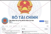 Trang facebook giả mạo Bộ Tài chính.