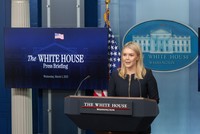 Thư ký báo chí Nhà Trắng, bà Karoline Leavitt. Ảnh: THX/TTXVN