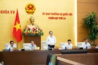 Chủ tịch Quốc hội Trần Thanh Mẫn phát biểu khai mạc phiên họp. 