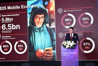 Ông Julian Gorman, Giám đốc khu vực châu Á - Thái Bình Dương của GSMA phát biểu tại Hội nghị