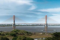 Phương án thiết kế cầu Ngọc Hồi đạt giải Nhất (Ảnh: Sở Quy hoạch và kiến trúc Hà Nội). 