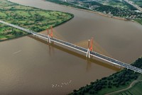 Mô hình phương án đạt giải nhất cuộc thi kiến trúc cầu Ngọc Hồi do Thành phố Hà Nội công bố. Ảnh: Sở Quy hoạch Kiến trúc