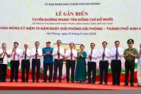 Hải Phòng gắn biển tuyến đường mang tên Tổng Bí thư Đỗ Mười 