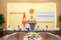 Phó chủ tịch Quốc hội Vũ Hồng Thanh phát biểu tại phiên họp - Ảnh Nghĩa Đức. 