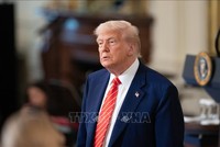 Tổng thống Mỹ Donald Trump phát biểu tại Nhà Trắng, Washington, D.C. Ảnh: THX/TTXVN