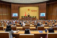 Phiên thảo luận sáng 16/5 của Quốc hội. 