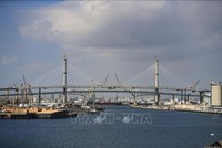 Quang cảnh cảng hàng hóa Long Beach, California, Mỹ. Ảnh minh họa: THX/TTXVN