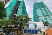 Dự án nhà ở xã hội có tên thương mại là Phú Thọ DMC (quận 10, TP.HCM) đã cơ bản xây dựng xong phần khung.