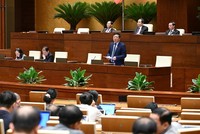 Phiên thảo luận tại hội trường ngày 24/5 về dự thảo nghị quyết thí điểm về một số cơ chế, chính sách đặc thù phát triển nhà ở xã hội. 