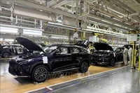 Dây chuyền sản xuất ô tô xuất khẩu của Công ty TNHH Kaiyi Auto, thành phố Nghi Tân, tỉnh Tứ Xuyên (Trung Quốc). Ảnh: Công Tuyên/PV TTXVN tại Trung Quốc