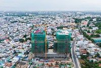 Dự án Nhà ở xã hội MK Central City đã hoàn thiện phần thô, dự kiến hoàn thành vào quý IV/2025. Ảnh: MK. 