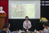 Bà Trần Thị Hoàng Mai, Giám đốc Sở Văn hóa, Thể thao và Du lịch Hải Phòng phát biểu tại cuộc họp