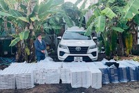 Tiền Giang phát hiện vụ vận chuyển 17.000 bao thuốc lá điếu nhập lậu ngày 1/6. (Ảnh: Ban Chỉ đạo 389)