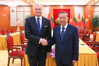 Tổng Bí thư Tô Lâm tiếp Tổng thống Cộng hòa Lithuania Gitanas Nauseda. Ảnh: Đức Thanh