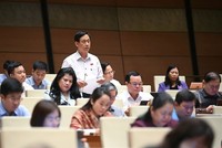 Đại biểu Mai Văn Hải ( Thanh Hóa) phát biểu tại hội trường. 