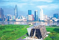 Dự án Trung tâm triển lãm quy hoạch TP.HCM được xây dựng tại Khu đô thị mới Thủ Thiêm với tổng mức đầu tư gần 800 tỷ đồng. Ảnh: Hữu Chánh