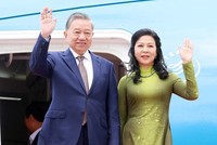 Tổng Bí thư Tô Lâm và Phu nhân. Ảnh: TTXVN